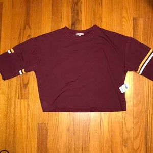 CHARLOTTE RUSSE maroon cropped sweatshirt